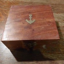 Messing Sonnenuhr Kompass poliert Druckknopf Deckel Sammlerstück