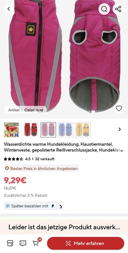 Hundemantel winterweste - hundemantel,,