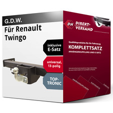 Anhängerkupplung starr + E-Satz 13pol universell für Renault Twingo 01- AHK & ES