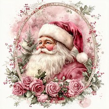 Wandbild Vintage Shabby Chic Weihnachtsmann Rosen Deko Bild Wanddeko Wandfliese