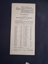 #A0744- Leitz  Leica Infoblatt  Preisliste 1956