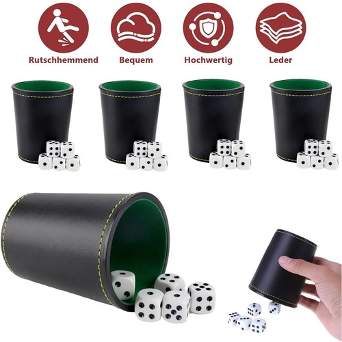 5er würfelbecher leder set - 5er,
