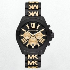 Damenuhr Michael Kors MK6978 Zaunkönig schwarz/gold Unisex Chronograph Uhr 42mm
