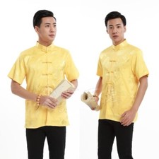 Herren Kurz Hemd Satin