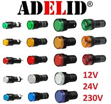 LED Signalleuchte Kontrollleuchte Leuchtmelder 22mm 16mm 10mm Ø BUZZER 12/24/230