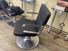 3x Olymp Friseurstuhl Bedienstuhl Bürostuhl Schwarz Leder Barberstuhl 