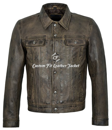Herren trucker lederjacke - herren,