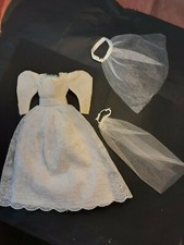 Vintage ♥ attraktives altes Brautkleid Original Barbie ♥ Keulenärmel ♥ #3102
