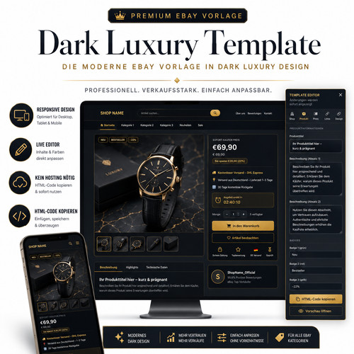 Ebay vorlage 2026 dark luxury - vorlage,