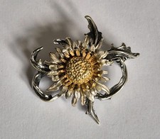 Distel Brosche 925 Silber