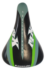 Fahrradsattel "Kawasaki MX" für 12"/14" Kinderfahrräder, schwarz/grün