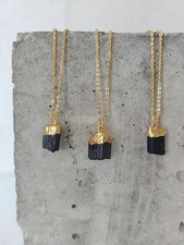 Goldene halskette mit turmalin - halskette,
