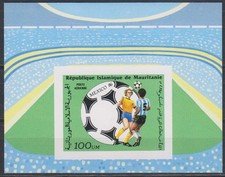 Briefmarken Fussball-WM 1986 - MAURETANIEN - Block ungezähnt postfrisch