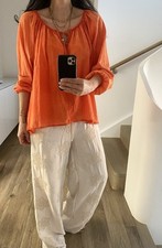 Bluse Tunika Orange 36 38 40 Neu leicht Sommer