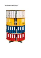 Aktenrondell einzelnd drehbar 4 Etagen, Höhe 1,56 für 80 DIN-Ordner Farbe Buche