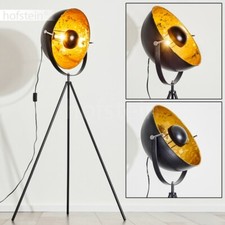 Stehleuchten Design Boden Stehlampe Zimmer Film Scheinwerfer schwarz gold Fluter