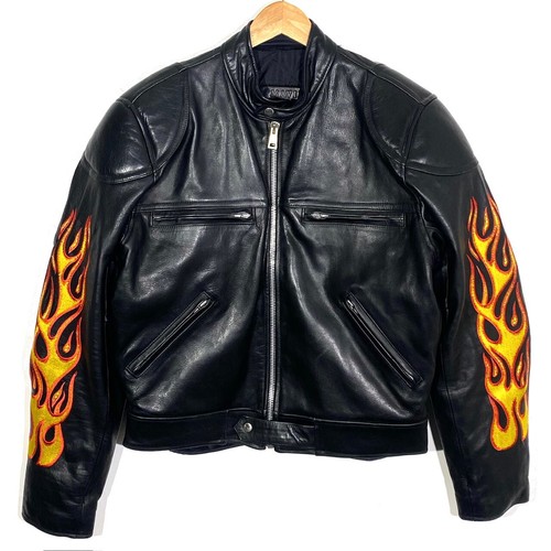 Lederjacke biker flammen - biker,