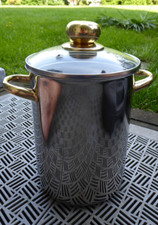 Spargeltopf, 20 cm hoch, 16 cm Durchmesser, mit Einsatz