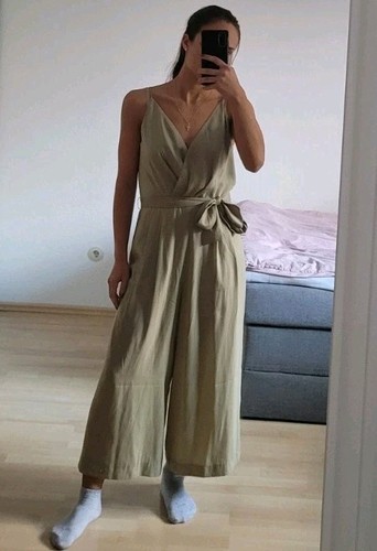 Satin jumpsuit grün - satin,
