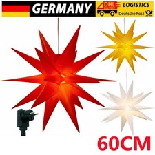 60cm 3D Leuchtstern Fenster Weihnachtsstern beleuchtet LED Stern zum Aufhängen