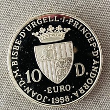 Andorra 10 Diners 1998 Europa Silber 925 PP