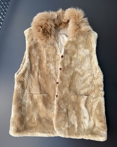 Echtfell weste beige creme - beige,