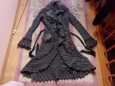 Lissa Volant Mantel Strickmantel Glitzer Fell  Trompetenärmel Applikation Strick