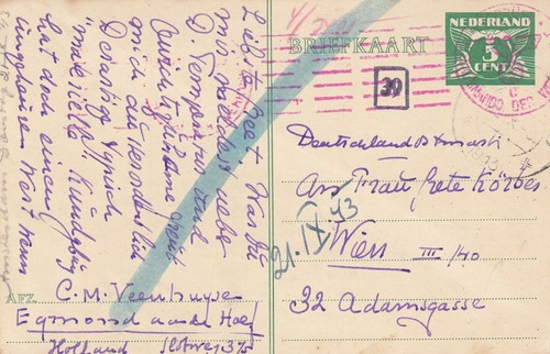 Niederlande 1943 ganzsache - 1943, als