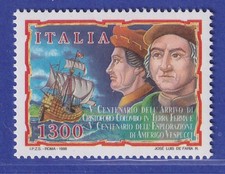 Italien 1998 Christoph Kolumbus und Amerigo Vespucci, Seefahrer  Mi.-Nr. 2585 **