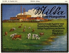 Milka Edel Margarine Pratau Reklame 1912 Nährmittelfabrik bei Wittenberg Kühe