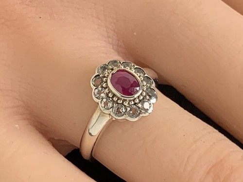 Ring rubin topas 925er - rubin,