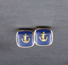 WEMPE Maritime MANSCHETTENKNÖPFE / CUFFLINKS | Anker | Emaille | 750er Gelbgold