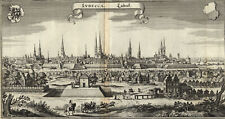 Lübeck Gesamtansicht Original Kupferstich Merian 1641