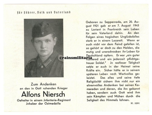 Orig sterbebild 384 id - sterbebild, 384.id