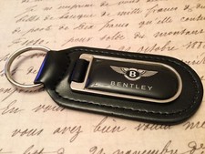 Bentley Schwarz Echtleder Schlüsselring Bedruckt Harz Beschichtet Continental
