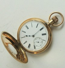 DUF GLASHÜTTE No 20177, um 1890, Halbsavonnette Taschenuhr Gold 14 K, 3 Deckel 