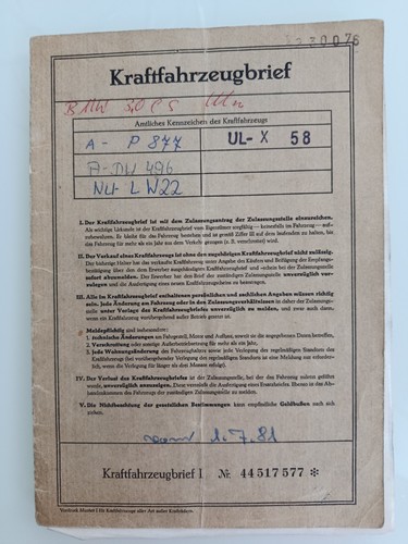 Fahrzeugbrief kfz brief bmw - kfz,
