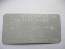 Typenschild Schild für VW Bus