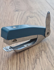 Rexel Miniplier Hefter Blau Vintage 1970er 4,5" Chrom Made in England Tacker RAR