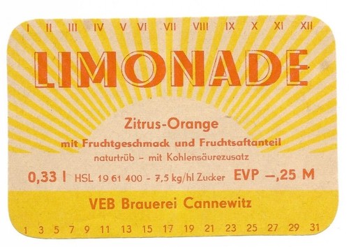 Afg ddr etikett limonade - ddr-etikett,