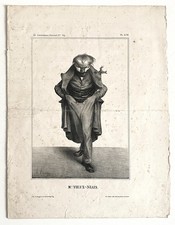 HONORÉ DAUMIER, Mr. VIEUX-NIAIS  orig. Lithographie sur blanc La caricature 1833