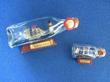 2 kl. Flaschenschiffe/Buddelschiffe "GORCH FOCK" u. "RICKMER HAMBURG", 12 u 6cm