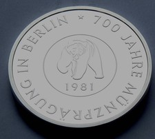 700 Jahre Münzprägung in Berlin -  Gedenkprägung zur 10 Mark Münze der DDR 1981