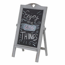 Werbetafel MCW-E51, Aufsteller Kreidetafel, 66x39x33cm Shabby-Look Vintage, grau