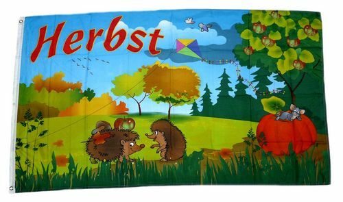 Flagge fahne herbst igel - herbst,
