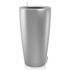 LECHUZA Pflanzgefäß RONDO 40 Silber All-in-One mit Bewässerungs-Set, UVP 169,99€