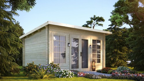 Gartenhaus blockhaus pultdach - blockhaus,