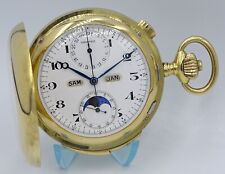 Herren Taschenuhr Tiffany 18 kt Gold, Vollkalender, Minuten Repetition, perfekt