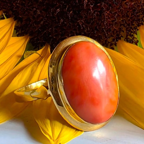 Heller korallen ring - -, 750er