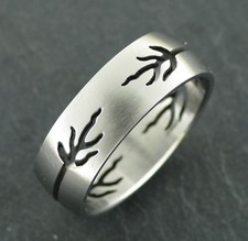 Laser Cut Ring Mythologie  BLITZ Tattoo Style  Steel Edelstahlring